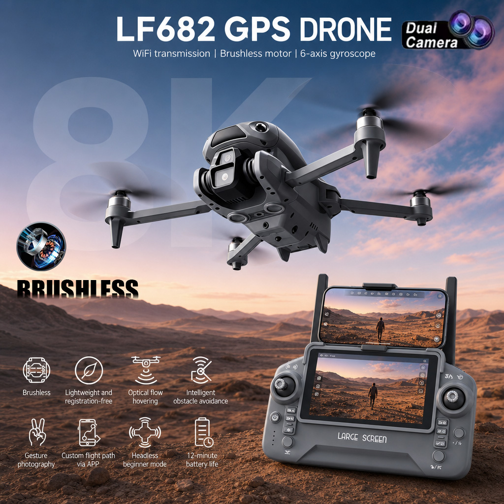 Drone Gps Module - Yeni LF682 Drone 8K Çift Kameralı